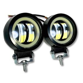 JYFACTORY Universal LED Bike Work Light Daylight Fog Light Squid Ring Round 2pcs