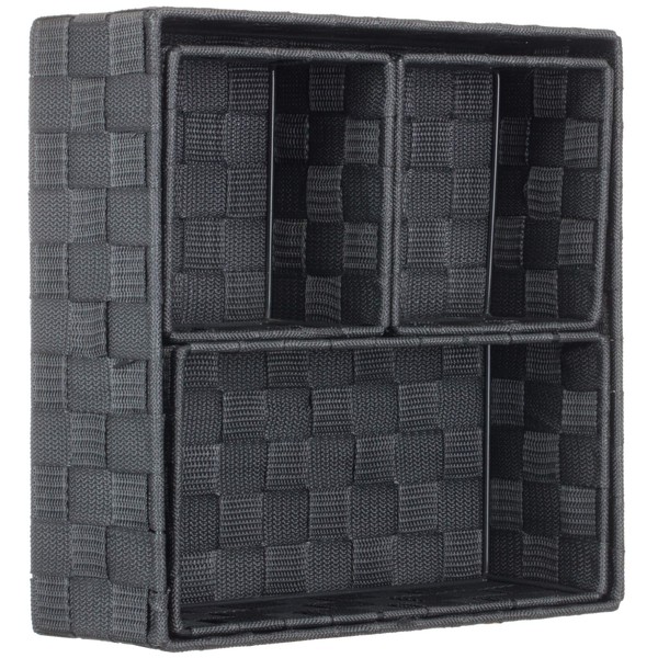 Brandsseller Decorative Storage Box - Rattan/Wicker Look - Set of 4 (Anthracite)