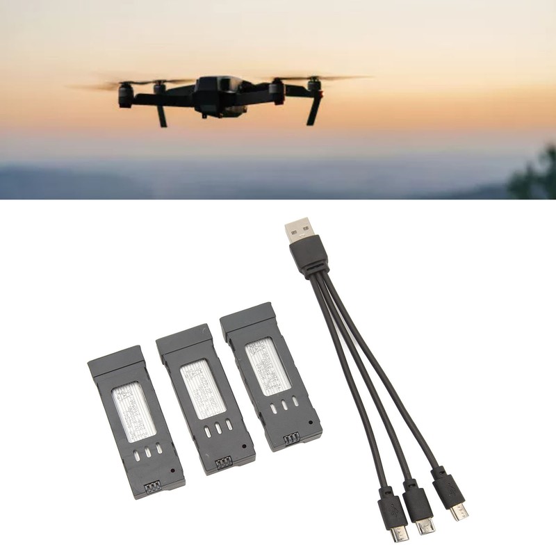 3pcs RC Plane Lithium Battery With 3 In 1 Charging