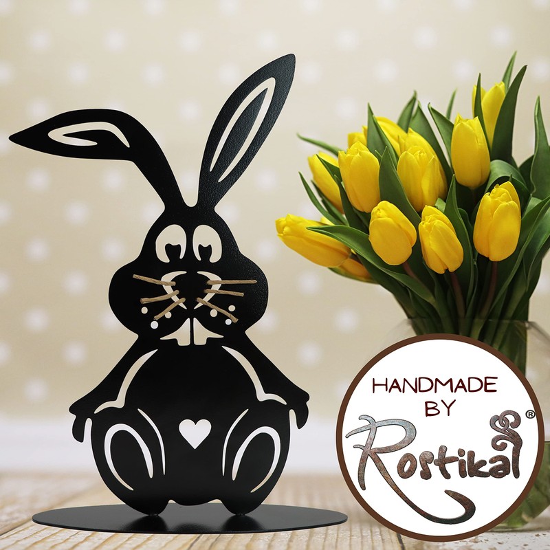 Rostikal Metal Easter Bunny Figurine 30 x 19 cm Garden