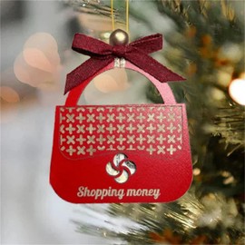Red Shopping Money Ornament, Christmas Tree Decorations, Fun Wallet Decorations, Hanging Decorative Gifts, Christmas Wallet Gift Boxes (B)