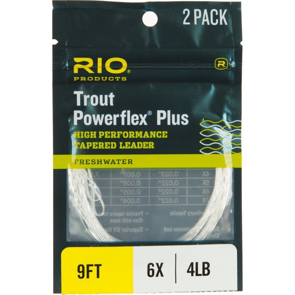 RIO Powerflex Plus Tapered Leader - 2-Pack One Color, 9ft/6X