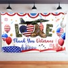 Veterans Day Backdrop Banner,Thank You Veterans 4th of July Memorial