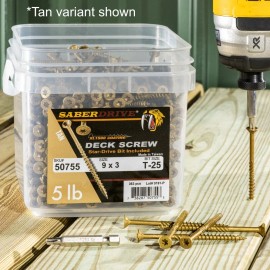 Midwest Fastener SaberDrive® #9 x 1-3/4" Gray Coated Exterior Deck Wood Screws 694-pc. Tub