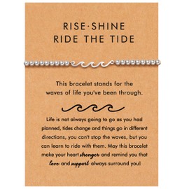 OBSUN Inspirational Gifts for Women, Motivational Bracelets Wave Bracelet Beach Jewelry for Women Divorce Gifts (Wave)