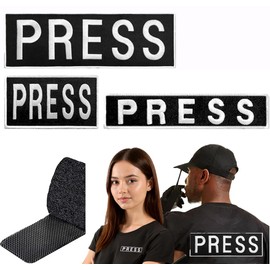 3Pcs Press Patch Set Embroidered Patches for Press Vest Photographer Body Armor Vest Tactical Backpack Military Helmet Badge