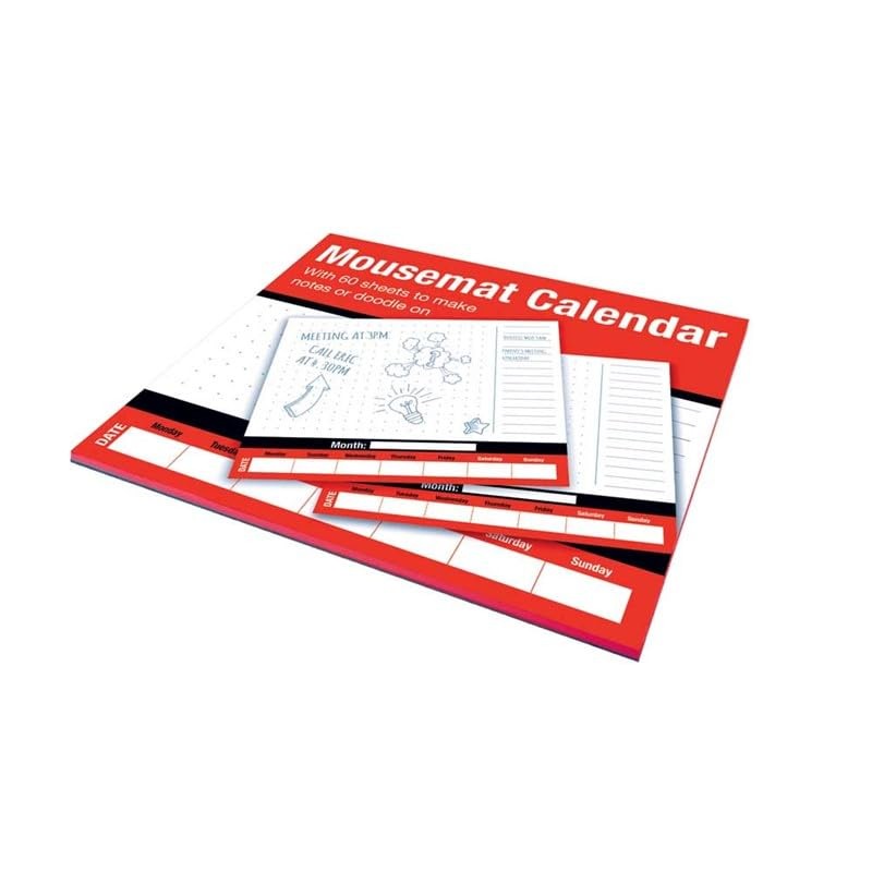 2x Mousemat Calendar Weekly Desk Planner Pad, 60 Sheets, Week-to-View