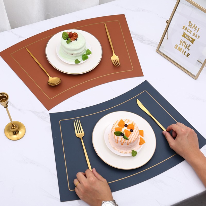 LQICAI Placemats Set of 6 Round Table Place Mats Washable