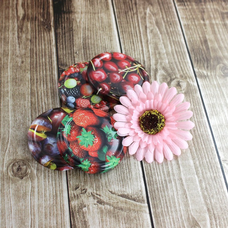 com-four® 20 x Replacement Lids for Jam Jars "Fruit" -