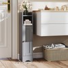 Tangkula Small Bathroom Storage Cabinet with Door, Toilet Paper Holder