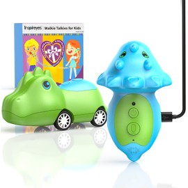 Inspireyes Dinosaur Toys Cars with Walkie Talkies for Kids, Rechargeable Dino Toy for Girls Ages 5-7, 48H Playtime, Fun for Home or Yard, 3 Year Old Boy Gift Birthday Christmas, 2 Pack