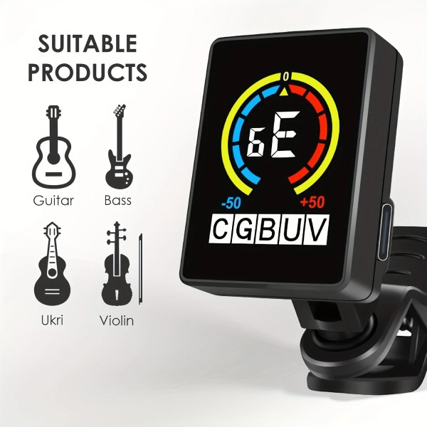 Unbranded BK Rechargeable Guitar Tuner With Built-in Battery For Guitar