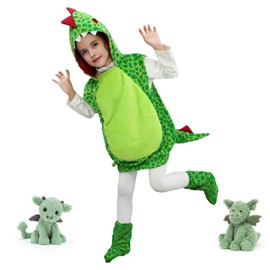 MeYuxg Children's Dino Costume, Dragon Costume, Dinosaur Costume with Shoe Cover, Dinosaur Costume for Boys, Girls, Baby, Animal Costume Children for Carnival, Fancy Dress (Speckle, M)