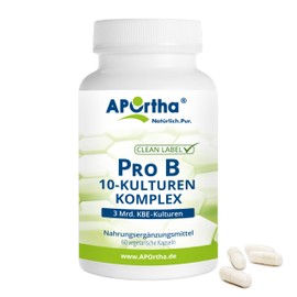 APOrtha® Pro B 10 cultures - 60 gastric juice-stable capsules, 3 billion CFU cultures per daily dose, allergen-free, gluten-free, lactose-free, vegetarian without additives