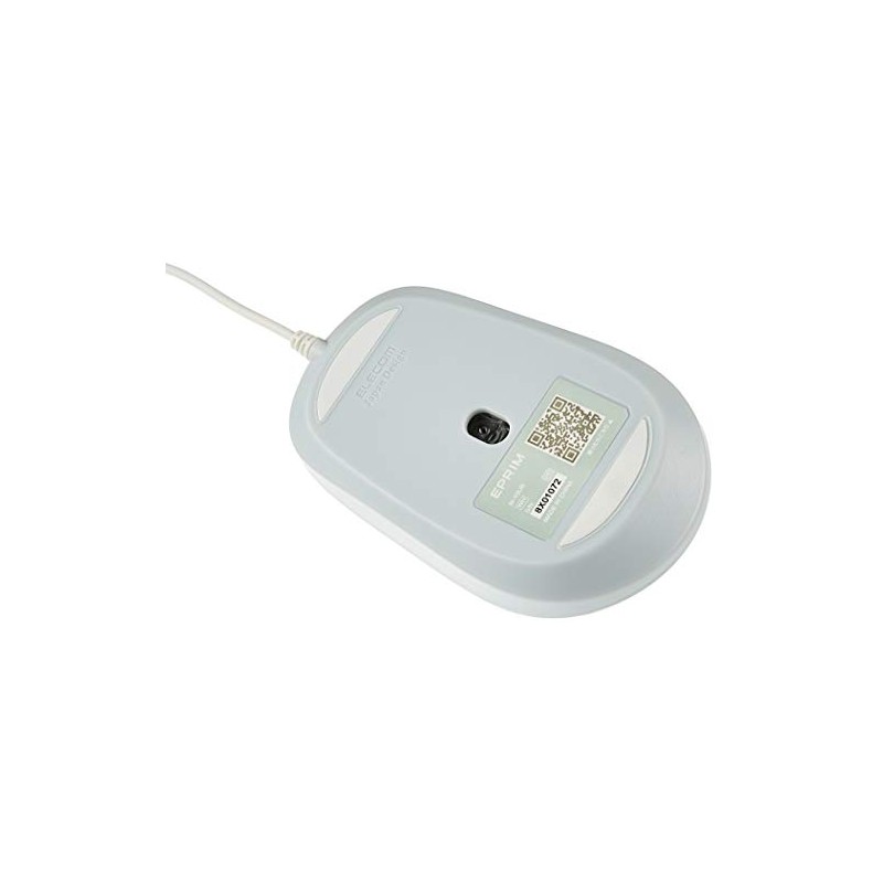 Elecom M-Y9UBWH Blue LED Mouse, EPRIM, Wired, 5 Buttons, White