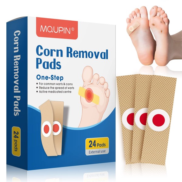 Corn Remover Pads, Wart Remover, Foot Corn Remover Patch, 24 Pcs Corn Removal Pads,Corn Plaster with Hole for Feet, Hand, Toe for Feet Care and Corn Removal Plasters Foot Care