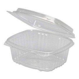 GenPak AD12 Clear Rectangular Hinged Deli Container with Flat Lid, 12-Ounce, 200 per case