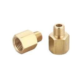 T TANYA HARDWARE Brass Fitting Reducer Adapter, 1/4 Inch NPT Male to 1/4 Inch NPT Female, Male to Female Pipe Adapter, 1/4 Inch NPT Brass Pipe Extension Fittings, Pack of 2