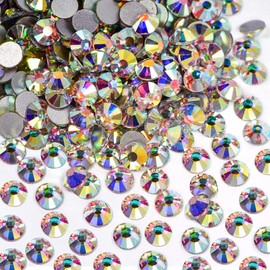Blinginbox Flatback Rhinestones Bulk,14400pcs Crystal Round Loose Gemstones Glass Rhinestones for Crafts Makeup Nail Art Clothes Shoes DIY Decorations(SS20,4.6-4.8mm,Crystal AB)