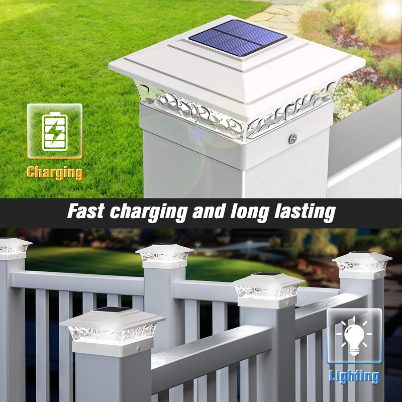 Solar Post Cap Lights Outdoor 12pack, Waterproof Solar Powered Deck