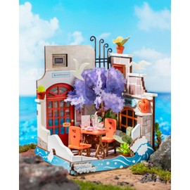 Rolife DIY Miniature House Kit Model Kits for Adults to Build Home Desk Bookshelf Decoration Sea Holiday Restaurant Craft Kits Hobbies for Adults Gift Idea for Girls Boys Kids DS039