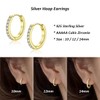 Deyanse Silver Hoops Earrings for Women, 925 Sterling Silver Gold