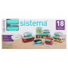 Sistema 18 Piece Clear Blue Food Storage Containers Set with