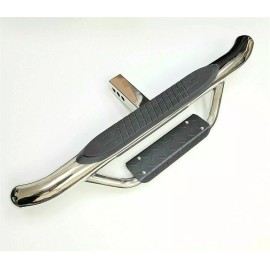 KINSTECH Chrome Heavy Duty Steel Tow Hitch Step Bar 2" Receiver Drop Step 36"L Round End