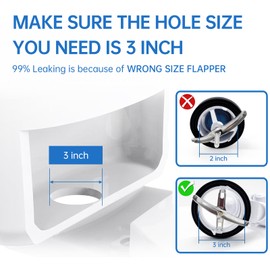 3-Inch One Piece Toilet Flush Valve Repair Kit, Universal Replacement with Flapper & Chain, Leak-Proof Silicone Seal, Easy Install, Compatible with TOTO/American Standard (Not for Two-Piece Toilets)