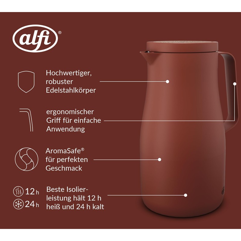 alfi Studio Tea Insulated Jug 1.0 L Spicy Red, Thermos