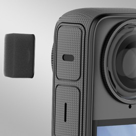 Mic Wind Muff for Insta360 X4, Wind Noise Reduction Cover for Crisp Audio, Microphone Sponge Cover for X4 X3 X2 Panoramic Camera, Black