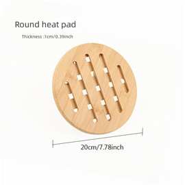 Natural Bamboo Ceramic Pot Tray Heat Bowls Insulation pad, Durable Anti-Hot Insulation pad for Hot Dishes, Bowl, Teapot, Hot Pot Holders Tray Soup Bowl Tray Table mat (7.87 * 7.87, Round)
