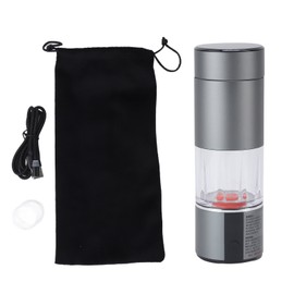 Hydrogen Water Bottle 230ml 6000ppb Magnetic Charging Electrolysis Nano Hydrogen Rich Water Generator with Colorful Light for Home Gray