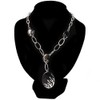 Stylish Y Shape with Black Enamel Oval Pendant Oval Chain