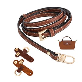 Purse Straps For Women Crossbody Bag, Leather Straps for Bag Conversion Kit, Leather Purse Strap Replacement Crossbody Handbag Long Adjustable,Leather Strap Accessories Set Suit For Long champ Bag (A)