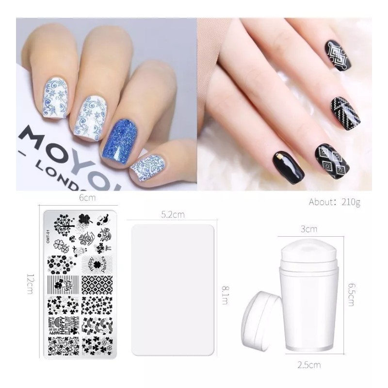 Dolores 10 Sellos Uñas Decoración:8 Placas Uñas,estampador,raspador
