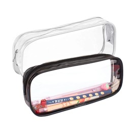 JMOCD 2Pcs Clear PVC Zipper Pen Pencil Case
