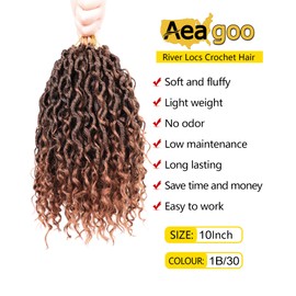 Goddess Locs Crochet Hair 10 Inch Short Faux Locs Crochet Hair Curly Crochet Hair for Black Women Hohemian Locs Crochet Hair for Kids Crochet Goddess Locs with Curly Ends (10 Inch,1B30）