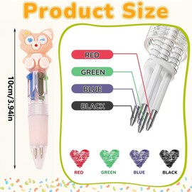 Omeblos Pens Multicolour,Multi Colour Pen,Pen Set,0.5mm,Multicolor Cute Biro Pens for Class Fun Birthday Gifts School Supplies Office Students Stationery Children Gift Party Bag Fillers for Kids 3 Pcs