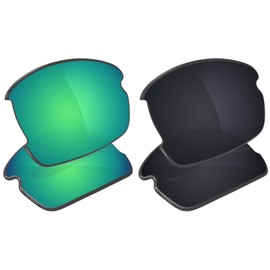 Galvanic Replacement Lenses for Oakley Flak 2.0 OO9295 Sunglasses - Jade + Black Polarized - Combo Pack
