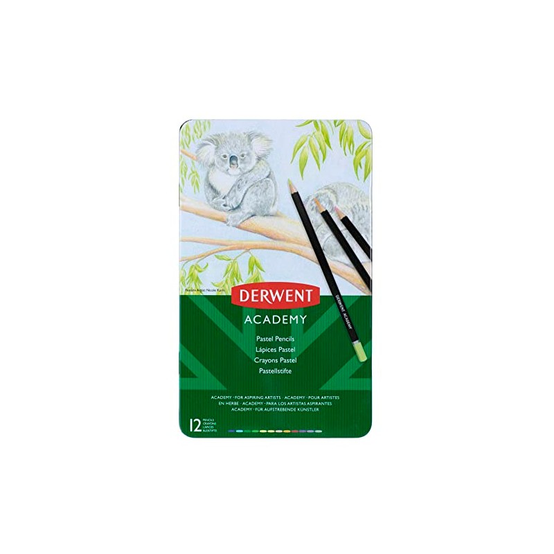 Derwent Academy Pastel Colour Pencil Tin of 12