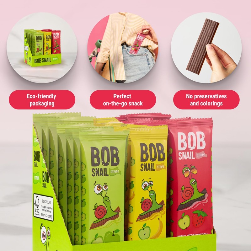 BOB SNAIL Healthy Fruit Snacks for Kids and Adults –