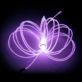 MaxLax Cable Electroluminiscente para Halloween, Fiestas y Decoración de Bricolaje, 9ft, Púrpura, Plástico
