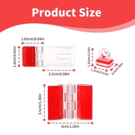 PASDUCHAS 16 PCS Self-Adhesive Clear Plastic Hinges, Small Acrylic Crafts Hinge for Display Stand & DIY Box(1.18 * 1.38in)