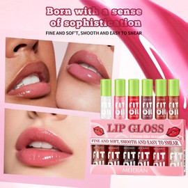 SNOWMOLLY 6 Colors Creamy Lip Gloss Set Velvet Smooth, Long-Lasting & Non-Sticky Lip Tint Glow Lip Oil for Woman Moisturizing Lipgloss Pack