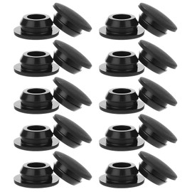 10 Pcs Black 10mm Diameter Rubber Hole Plug Silicone Snap in Type Locking Furniture Hole Plug Round Protective Cover Cap Rubber Plugs for Round Holes
