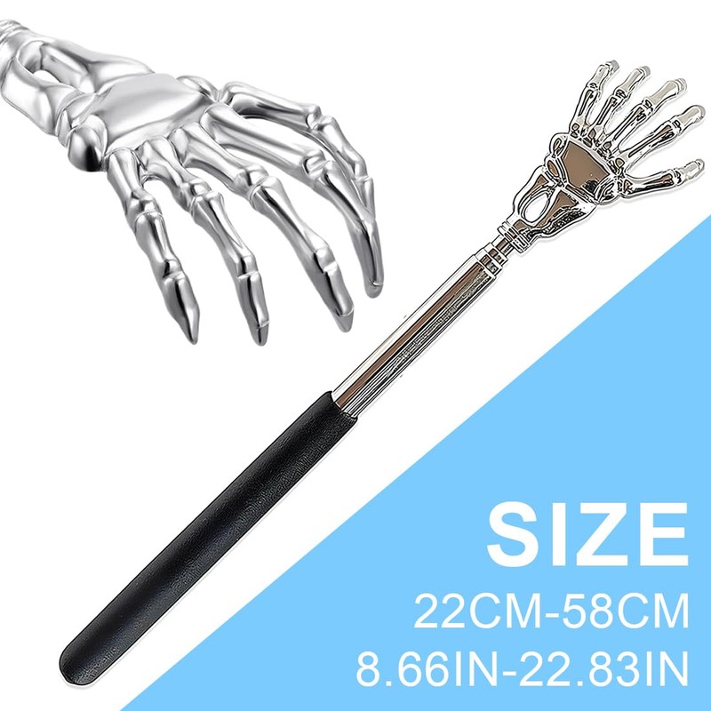 KEQAR 1 x Stainless Steel Telescopic Back Scratcher, Extendable Scratcher