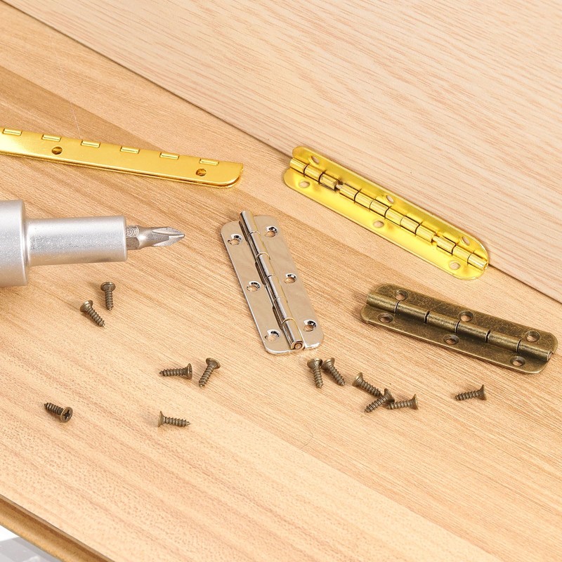 sourcing map Metal Piano Hinges 90 Degree Long Folding Hinges