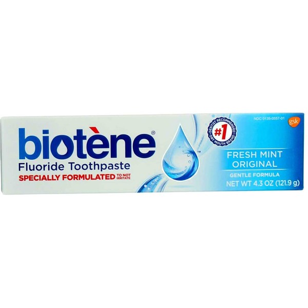 Biotene Gentle Formula Fluoride Toothpaste, Fresh Mint 4.3 oz ( Pack of 6)