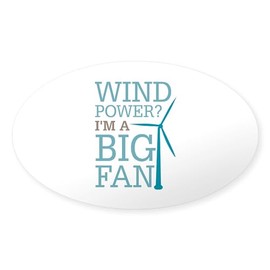 CafePress Wind Power Big Fan Oval Car Bumper Sticker